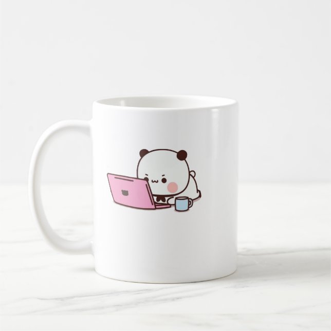 Panda And Brownie Bear Couple  Coffee Mug (Left)