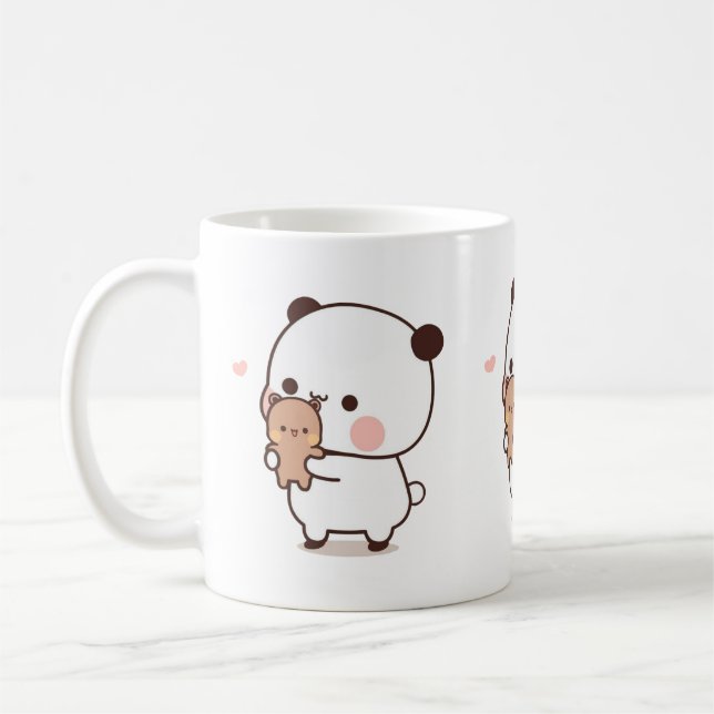 Panda And Brownie Bear Couple  Coffee Mug (Left)