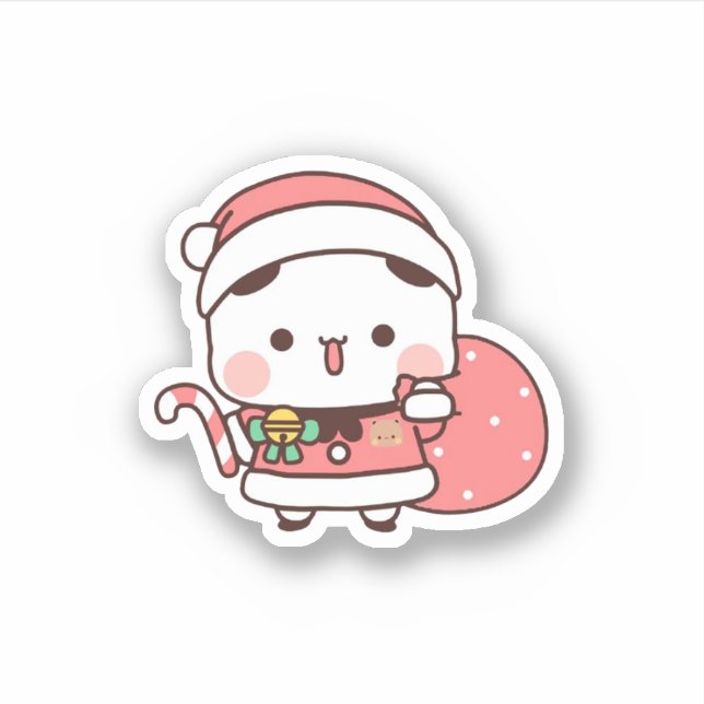 Panda And Brownie Bear Couple, Merry Christmas (Front)