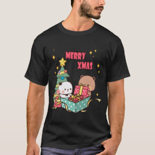 Panda And Brownie Bear Couple ,,merry christmas T-Shirt