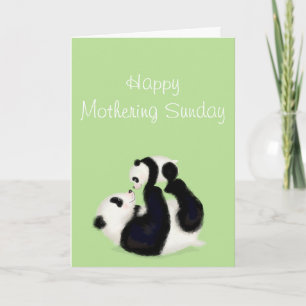 Panda and cub Mothering Sunday card