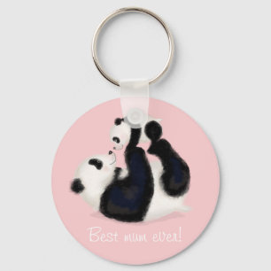 Panda and cub Mother's Day key ring