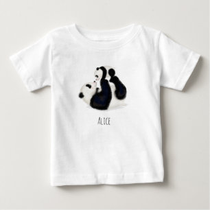 Panda and cub personalised baby T-shirt