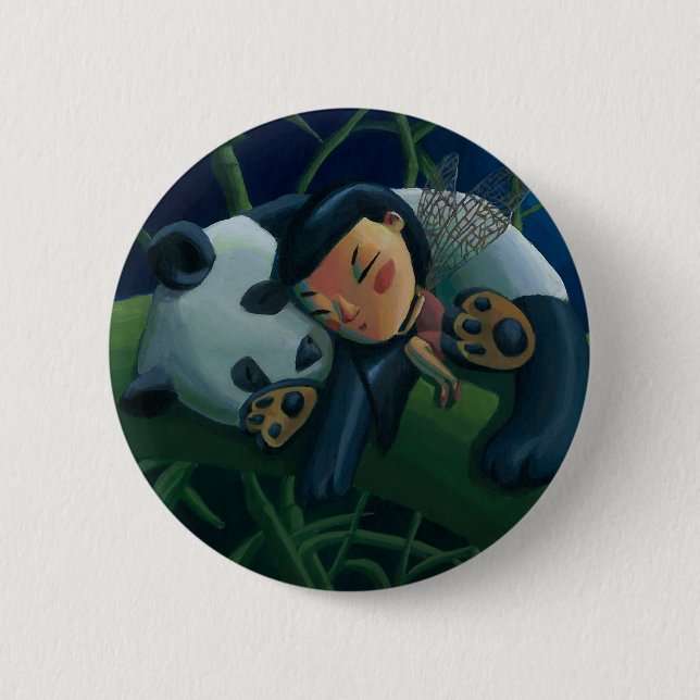 Panda and Fairy 6 Cm Round Badge (Front)