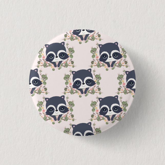 Panda And Flower Tattoo 3 Cm Round Badge (Front)
