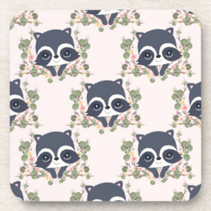 Panda And Flower Tattoo Coaster