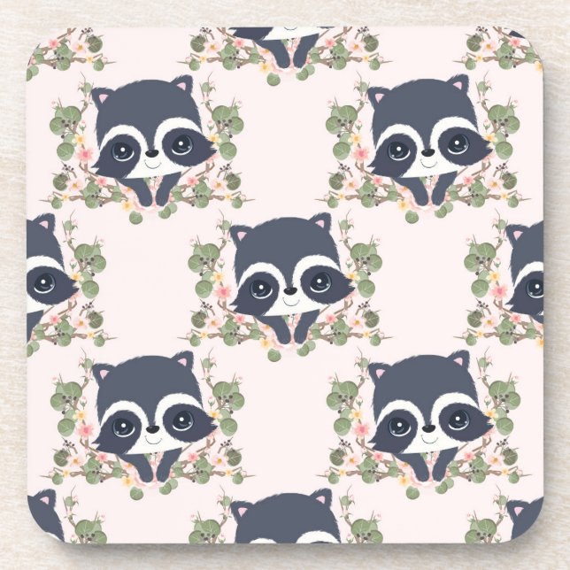 Panda And Flower Tattoo Coaster (Front)