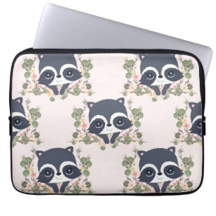 Panda And Flower Tattoo Laptop Sleeve