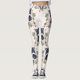 Panda And Flower Tattoo Leggings