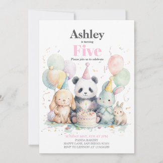 Panda and friends birthday & party Invitation