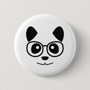 Panda And Glasses 6 Cm Round Badge