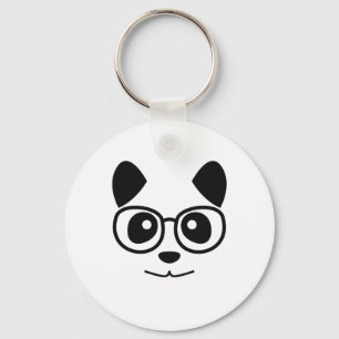 Panda And Glasses Key Ring