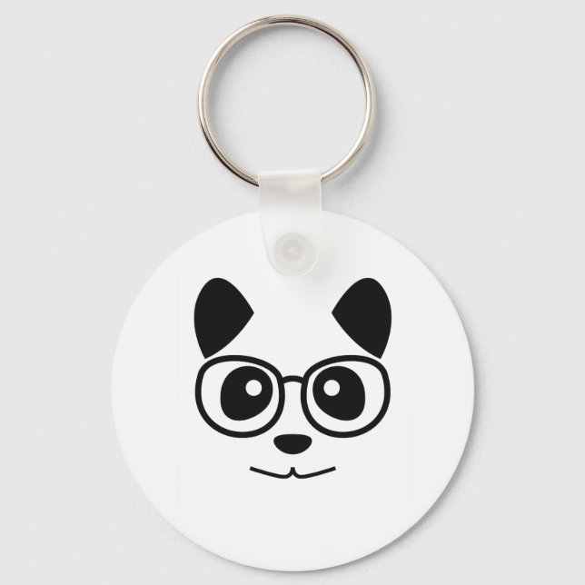 Panda And Glasses Key Ring (Front)