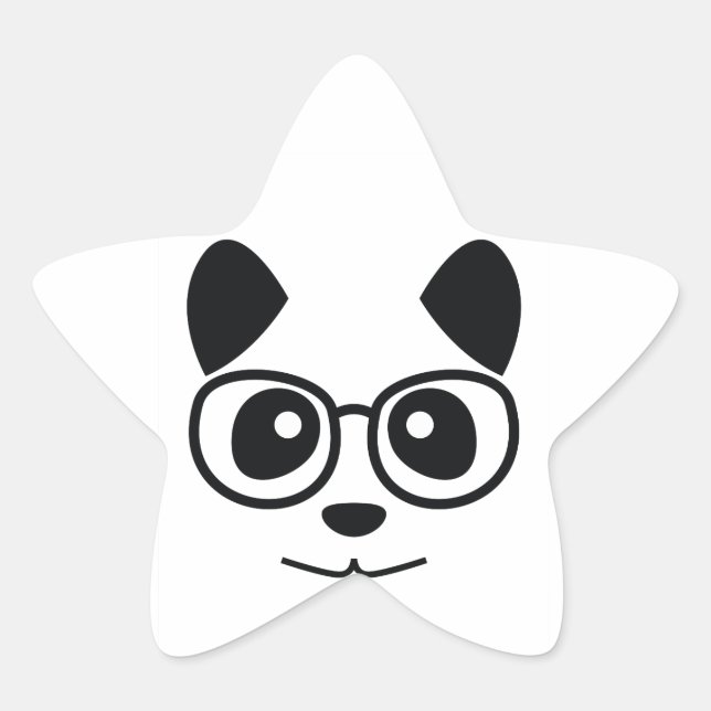 Panda And Glasses Star Sticker (Front)
