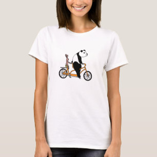 Panda and Rabbit Biking Tandem Bicycle Kids T-Shirt