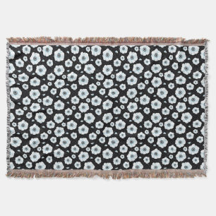 Panda Anemone Floral Throw Blanket
