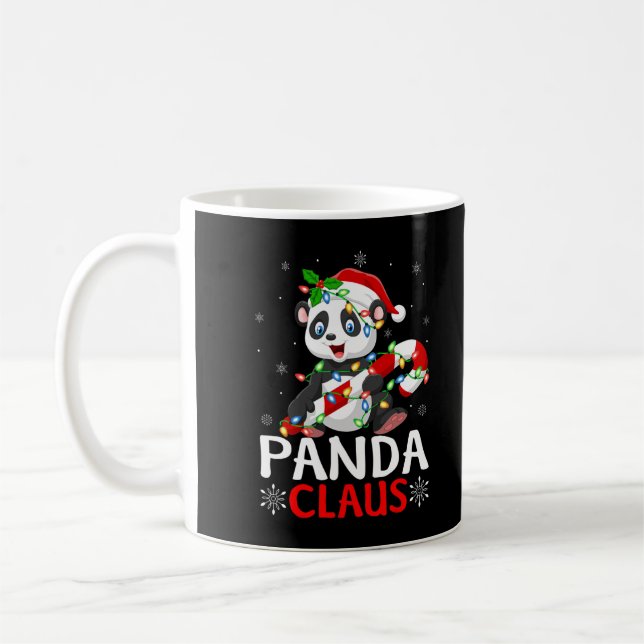 Panda Animal Lover Xmas Funny Panda Claus Christma Coffee Mug (Left)