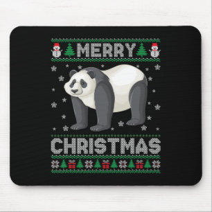 Panda Animal Men Women Kids Ugly Christmas Sweater Mouse Pad