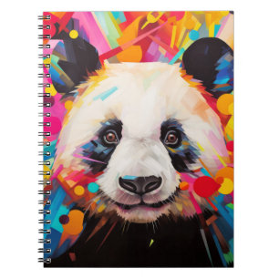 Panda Animal Portrait Colourful Painting Notebook