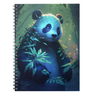 Panda Animal Portrait Painting Wildlife Outdoors Notebook