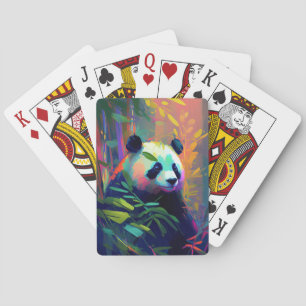 Panda Animal Portrait Painting Wildlife Outdoors  Playing Cards