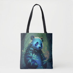 Panda Animal Portrait Painting Wildlife Outdoors Tote Bag