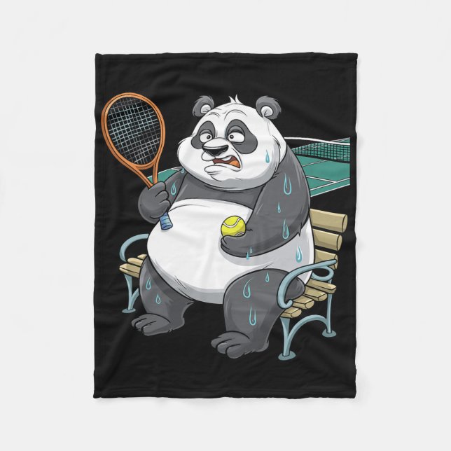 Panda Animals Dminton Shuttles  Fleece Blanket (Front)