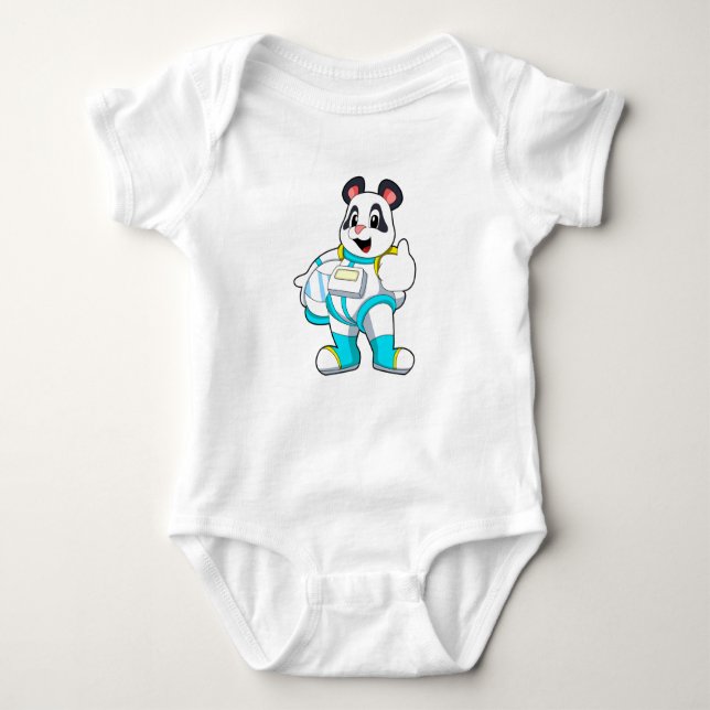 Panda as Astronaut with Costume Baby Bodysuit (Front)