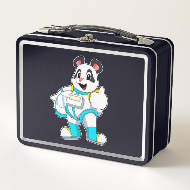 Panda as Astronaut with Costume Metal Lunch Box (Front)