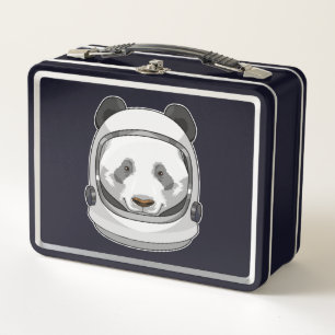 Panda as Astronaut with Helmet Metal Lunch Box