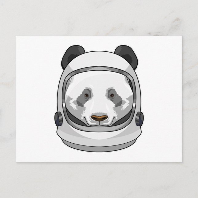 Panda as Astronaut with Helmet Postcard (Front)
