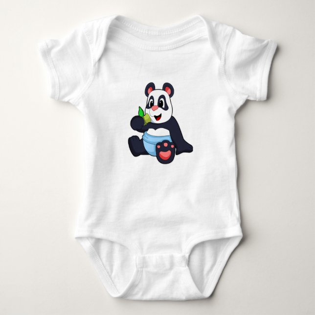 Panda as Baby with Bambus Baby Bodysuit (Front)