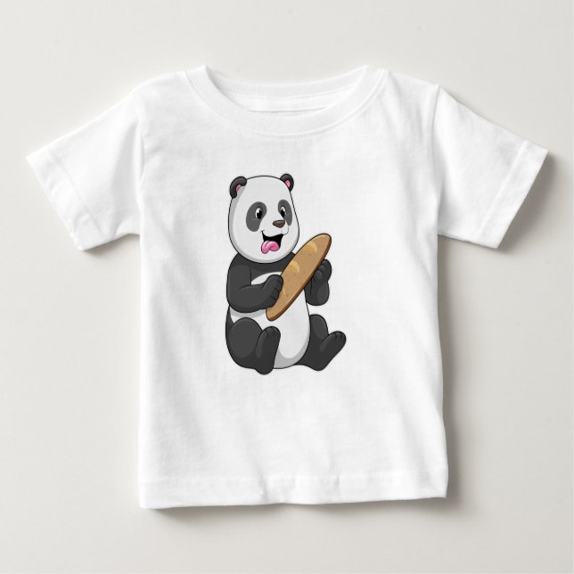 Panda as Baker with Bread Baby T-Shirt (Front)