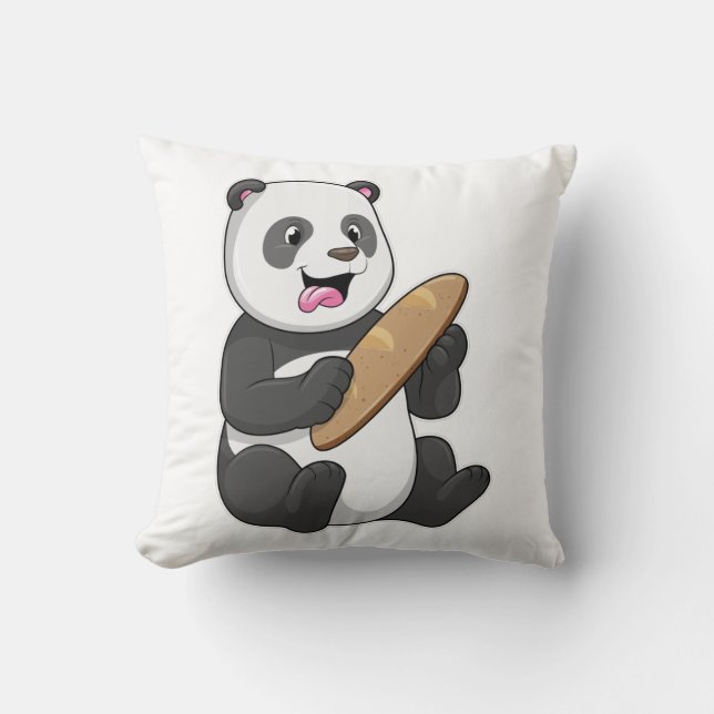 Panda as Baker with Bread Cushion (Front)