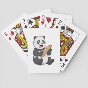 Panda as Baker with Bread Playing Cards