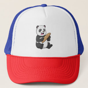 Panda as Baker with Bread Trucker Hat