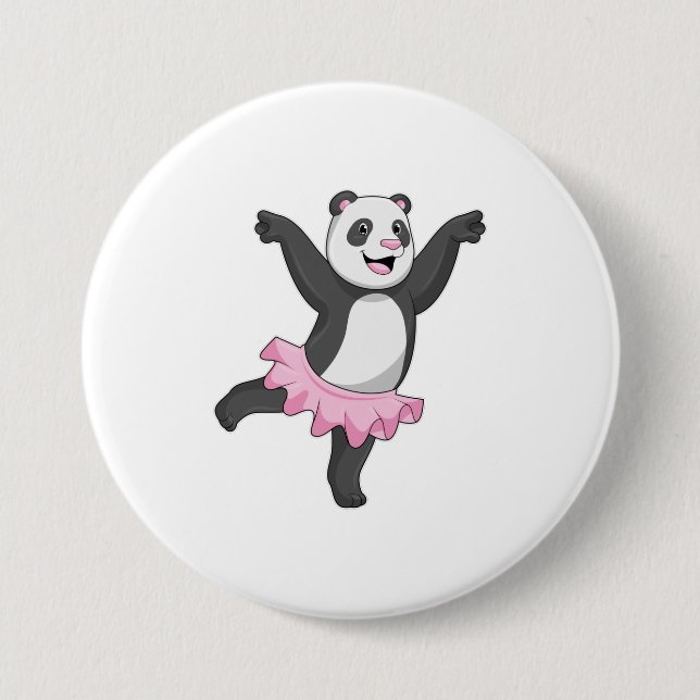 Panda as Ballerina at Ballet 7.5 Cm Round Badge (Front)