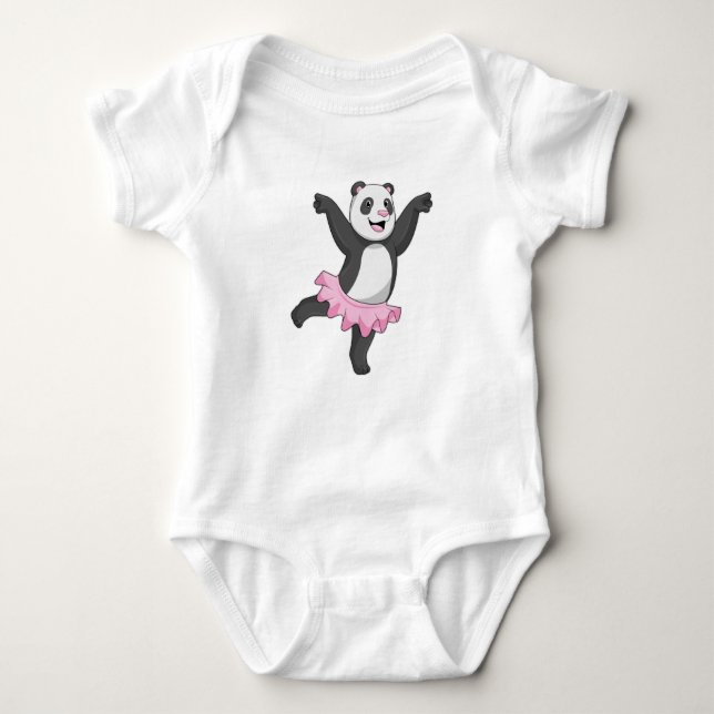 Panda as Ballerina at Ballet Baby Bodysuit (Front)