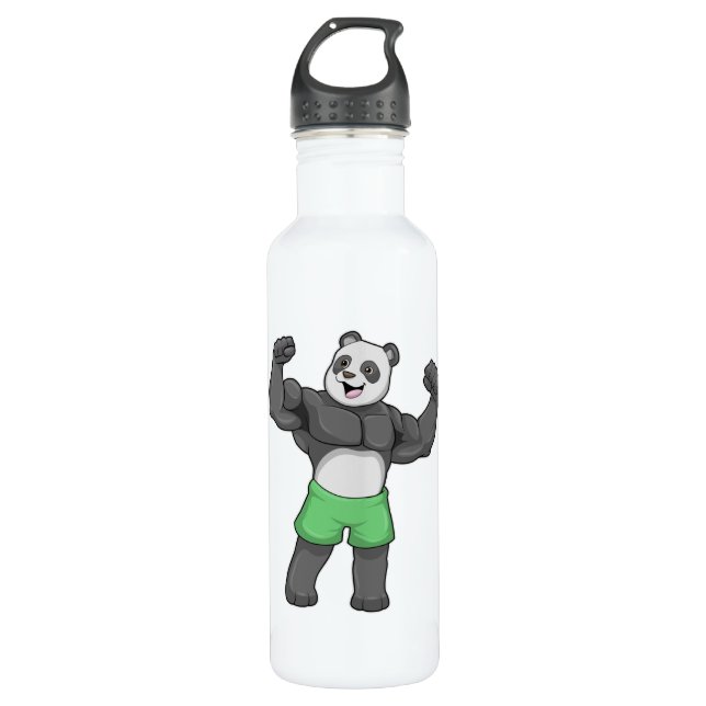 Panda as Bodybuilder at Bodybuilding 710 Ml Water Bottle (Front)