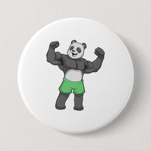 Panda as Bodybuilder at Bodybuilding 7.5 Cm Round Badge