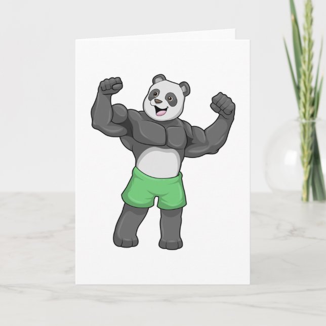 Panda as Bodybuilder at Bodybuilding Card (Front)