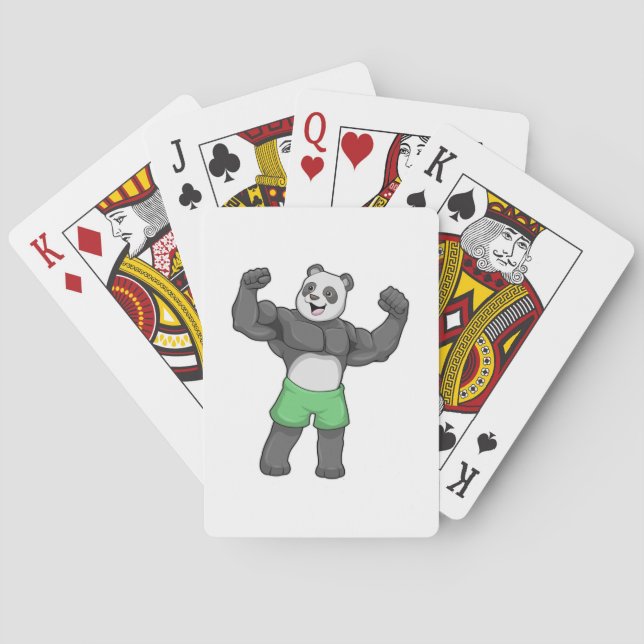 Panda as Bodybuilder at Bodybuilding Playing Cards (Back)