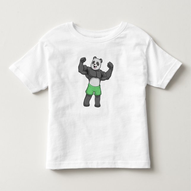 Panda as Bodybuilder at Bodybuilding Toddler T-Shirt (Front)