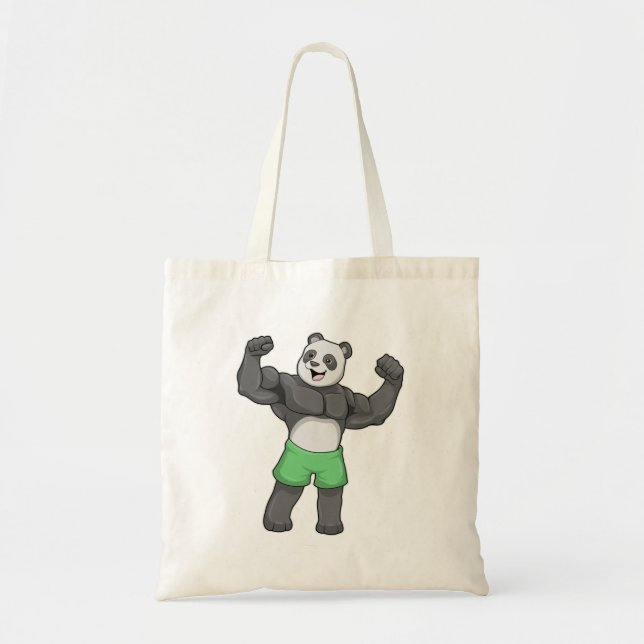 Panda as Bodybuilder at Bodybuilding Tote Bag (Front)