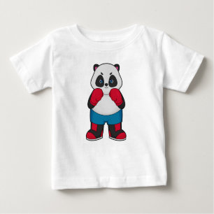 Panda as Boxer with Boxing gloves Baby T-Shirt