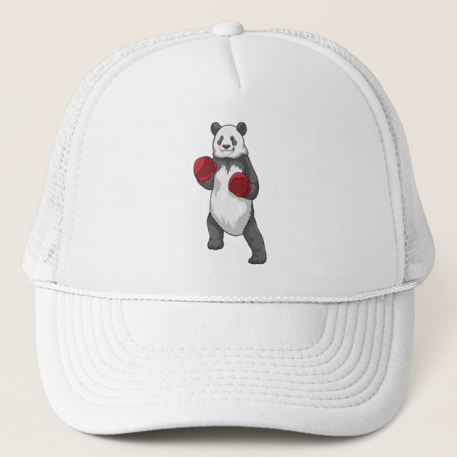 Panda as Boxer with Boxing gloves Trucker Hat (Front)