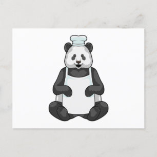 Panda as Chef with Cooking hat Postcard
