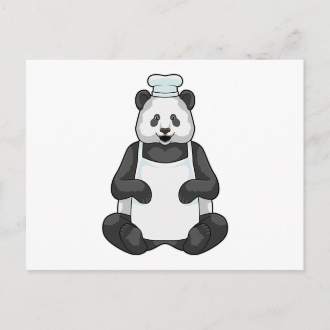 Panda as Chef with Cooking hat Postcard (Front)