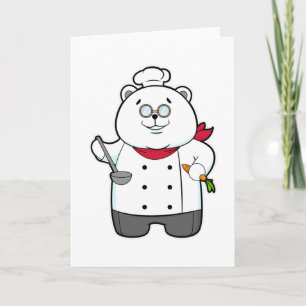 Panda as Cook with Soup ladle & Carrot Card