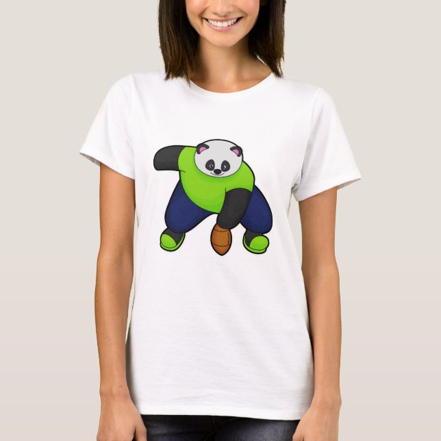 Panda as Football player with Football T-Shirt (Front)